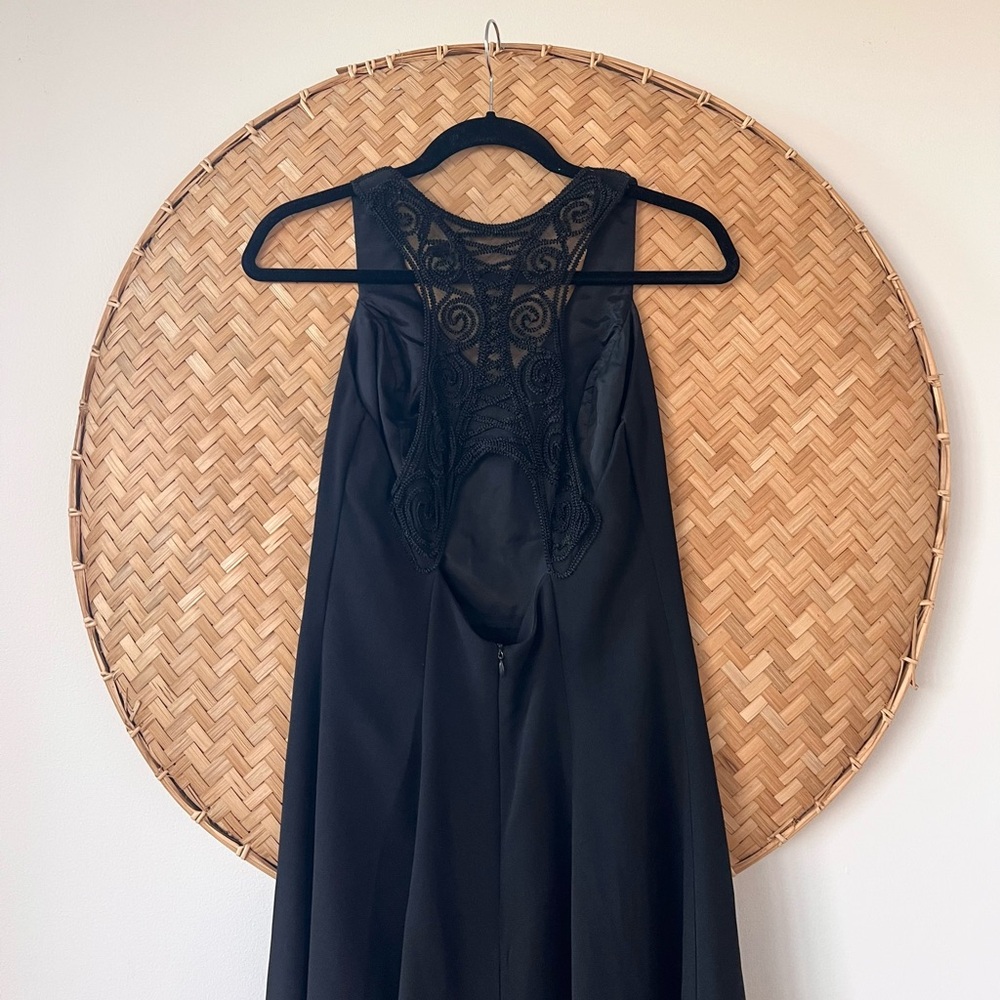 VINTAGE RAMPAGE BLACK Y2K DRESS LACE HALTER BACK COQUETTE WHIMSIGOTH EUC 90’S‎ - Picture 7 of 9